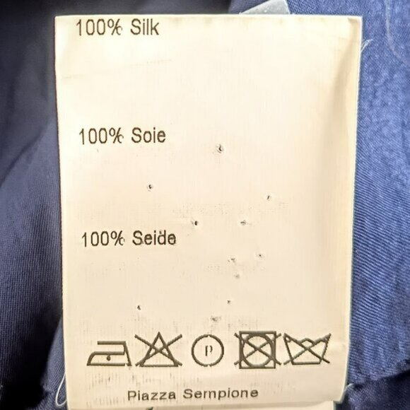 Piazza Sempione Blue Italian Silk Peplum Jacket - Picture 7 of 8